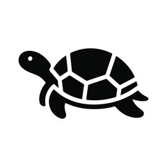 Turtle black silhouette vector with white background.