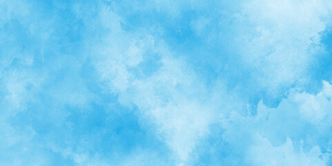 The morning fresh sky blue texture clouds, watercolor texture and watercolor and grunge blue paper, watercolor abstract painting of blue grunge texture.	