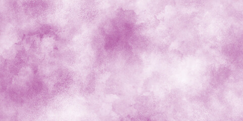 Clouds on pink or purple paper texture canvas, abstract grunge background with smoke, Aquarelle painted fresh and cloudy pink sky with clouds, pink winter vector watercolor art background with clouds.