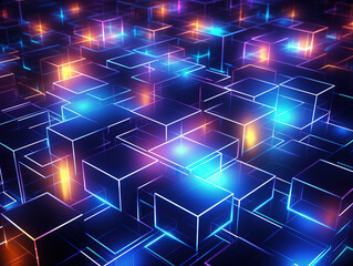 Fototapeta premium Incredible shapes glowing with bright holographic colors