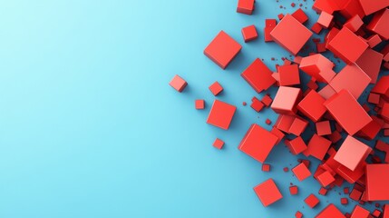 Futuristic Security Concept with Vibrant Red Visuals on Blue Background for Campaign Text Space