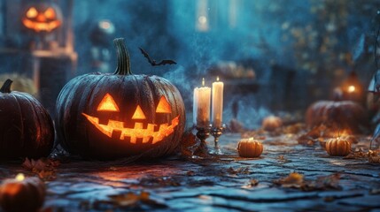 Obraz premium Beautiful halloween background table