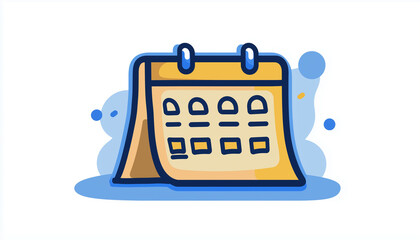 Naklejka premium Vector of calendar icon isolated in white background