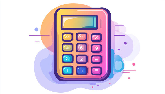 recommend clip art: Vector of calculator icon isolated in color background