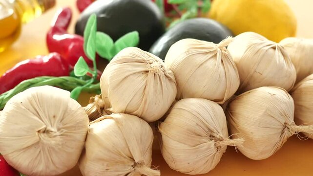 close up pf garlic on white background,