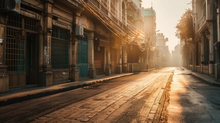 Empty Street at Golden Hour