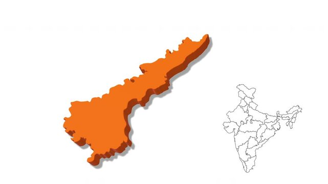India Map Showing Andhra Pradesh State in Detail