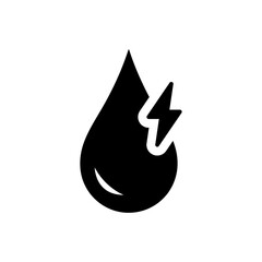 Hydropower icon with water drop for renewable energy