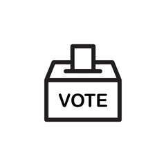 Vote icon with ballot box and vote paper