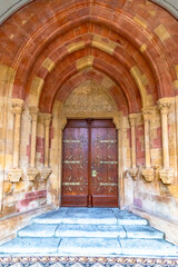 Old church wooden door