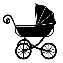 baby carriage silhouette vector illustration.