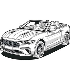 Ilustrasi Buku Mewarnai Kendaraan Minimalis Coupe