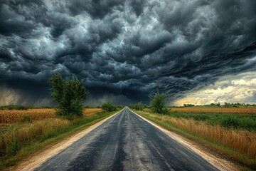 urney_Through_the_Storm_A_lonely_road_leading_towa