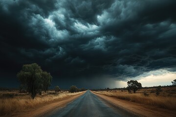 urney_Through_the_Storm_A_lonely_road_leading_towa