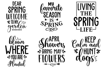 Classic Spring Typographic Emblems, Invitation Pack Vector Illustration for Sticker, Announcement, Banner