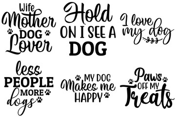 Colourful Dog Labels And Badges, Inscriptions Bundle Vector Illustration for Book Cover, Packaging, Holiday Cards