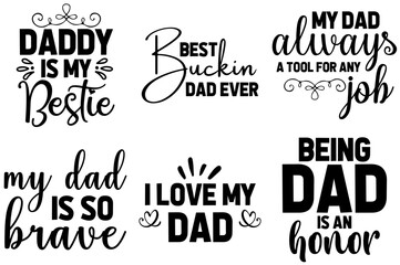 Obraz premium Minimalist Dad Typography, Invitation Set Vector Illustration for Infographic, Sticker, Logo