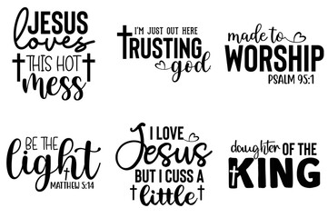Fototapeta premium Minimal Christian Inscriptions, Labels And Badges Collection Vector Illustration for Sticker, Printing Press, Greeting Card