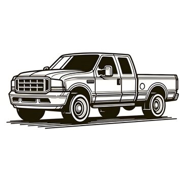 recommend clip art: Minimalist Vehicle Coloring Book Illustration Pick-up