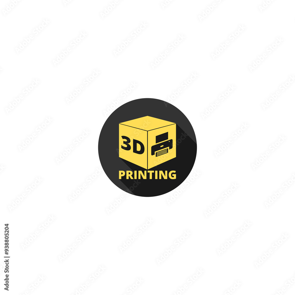 Poster 3d print sign icon isolated on transparent background