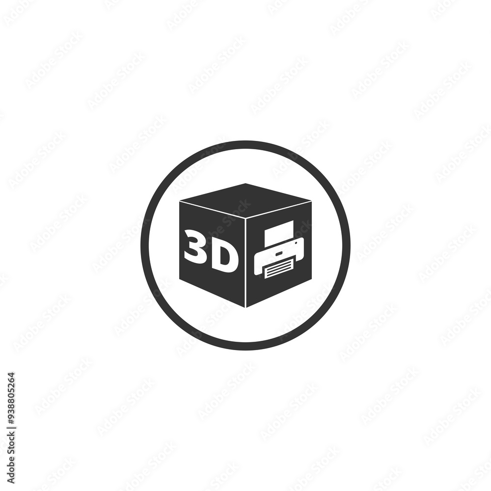 Poster 3d print sign icon isolated on transparent background