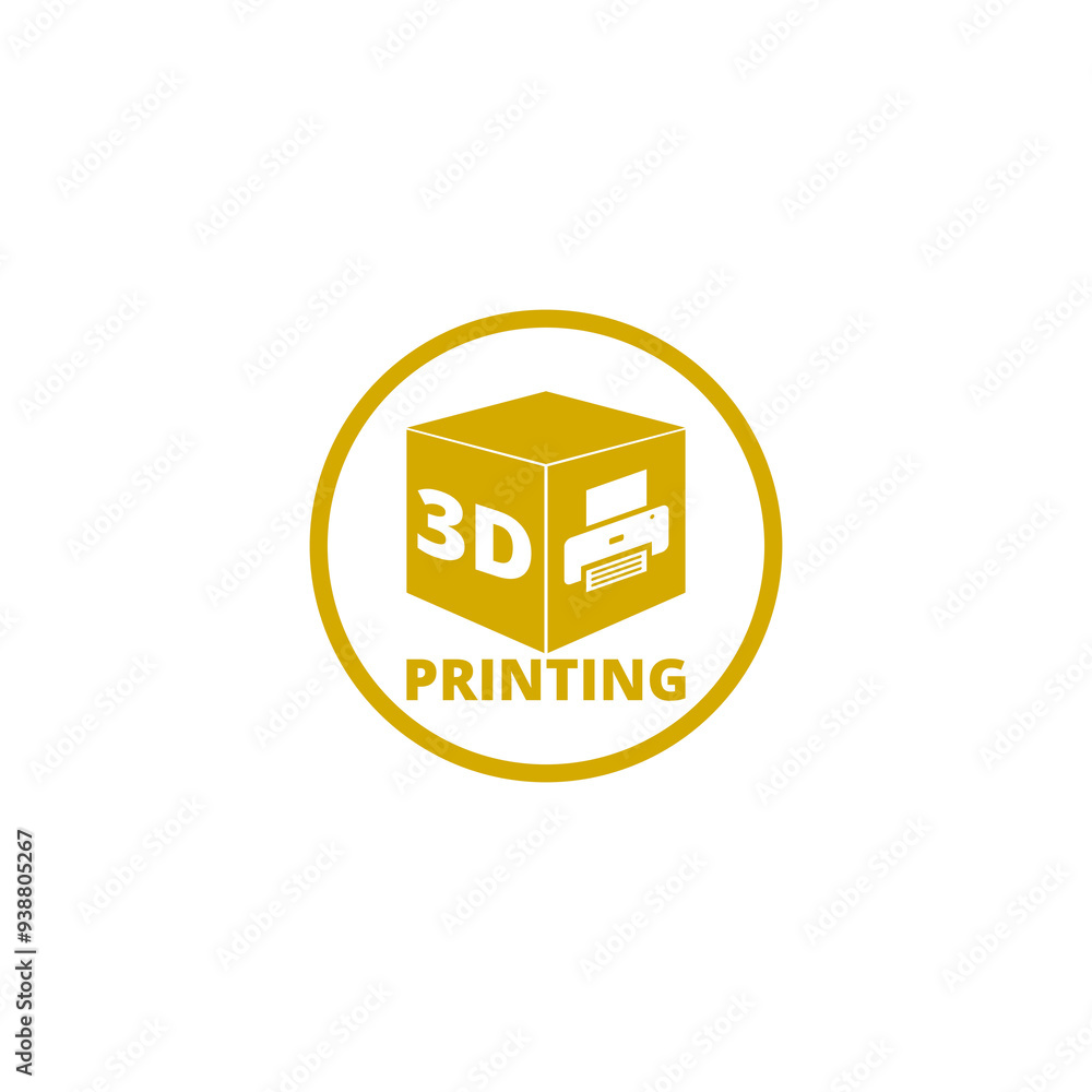 Poster 3d print sign icon isolated on transparent background