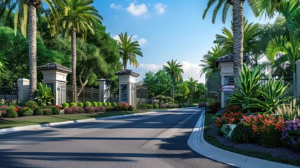Fototapeta premium Luxury Gated Community Entrance