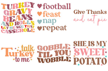 Elegant Thanksgiving Typography, Hand Lettering Pack Vector Illustration for Advertisement, Printing Press, Vouchers