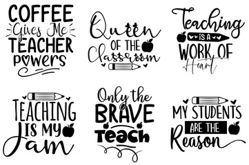Fototapeta premium Creative Teacher Quotes, Labels And Badges Set Vector Illustration for Flyer, Advertisement, Book Cover