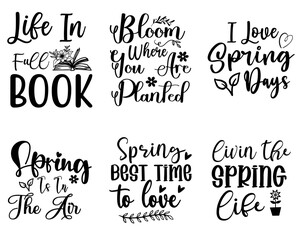 Creative Spring Quotes, Invitation Bundle Vector Illustration for Logo, Advertisement, Flyer