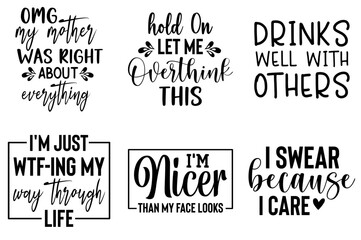 Obraz premium Minimal Sarcastic Trendy Retro Style Illustration, Hand Lettering Collection Vector Illustration for Presentation, Packaging, Brochure