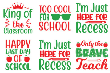 Classic School Hand Lettering, Inscriptions Bundle Vector Illustration for Sticker, Advertising, Newsletter