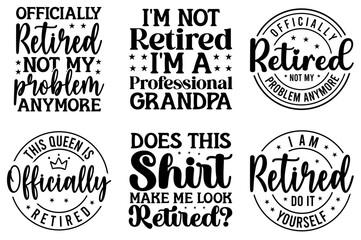 Fototapeta premium Minimal Retirement Trendy Retro Style Illustration, Typography Bundle Vector Illustration for Infographic, Book Cover, Brochure