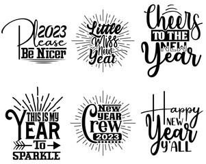Fototapeta premium Creative Happy New Year Premium Quotes, Invitation Set Vector Illustration for Advertising, Banner, Bookmark