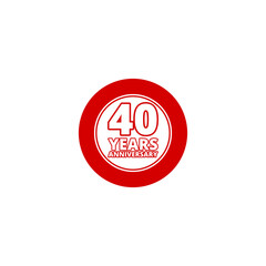 40 th anniversary numbers icon isolated on transparent background