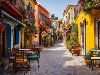 Fototapeta premium Excellent Outdoors chair architecture wood building exterior nature window old tree relaxation