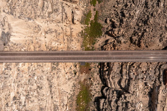 Overhead view double track mainline looking straight down