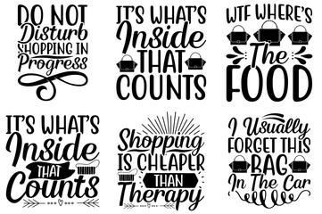 Fototapeta premium Minimalist Tote Bag Labels And Badges, Calligraphic Lettering Bundle Vector Illustration for Flyer, Infographic, Holiday Cards