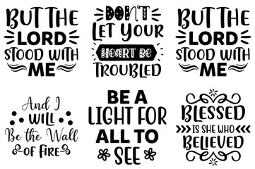 Modern Religious Hand Lettering, Calligraphy Bundle Vector Illustration for Book Cover, Greeting Card, Printable