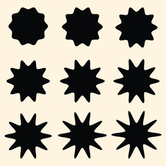 Set of blinking stars, sparks and sparkles. Shining twinkle sunburst shapes collection. Magic light flare pack for design template, poster, banner, brochure, leaflet. Vector glint glitter illustration