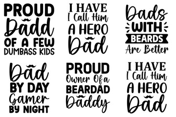 Obraz premium Modern Fathers Day Quotes, Inscriptions Collection Vector Illustration for Advertising, Sticker, Decal