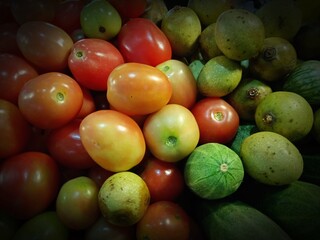 tomato on plate in the garden thailand	