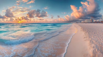 Dawn_Over_Cancun_Beach_A_panoramic_shot