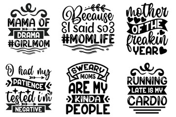 Fototapeta premium Classic Mothers Day Labels And Badges, Inscriptions Pack Vector Illustration for Advertisement, Vouchers, Presentation