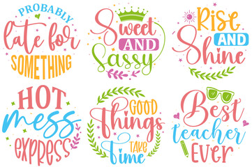 Creative Keychain Hand Lettering, Calligraphy Set Vector Illustration for Greeting Card, Printing Press, Icon