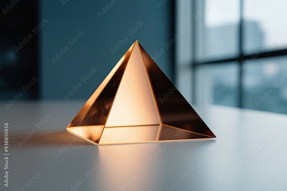 Poster sleek light prism with soft edges effect on a clear surface