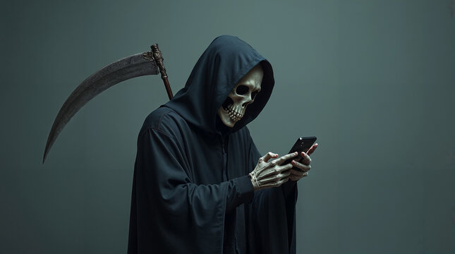 azrael looking at the phone