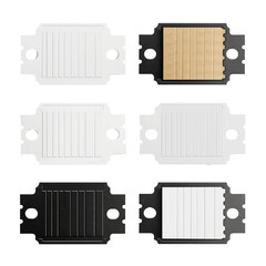 Set of blank white and black tickets isolated on transparent background