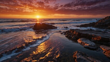 beautiful photo of beach scenery in the afternoon made by AI generative