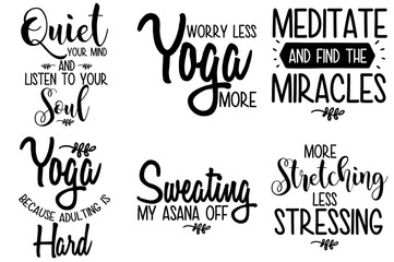 Simple Yoga Labels And Badges, Trendy Retro Style Illustration Collection Vector Illustration for Mug Design, Motion Graphics, Greeting Card